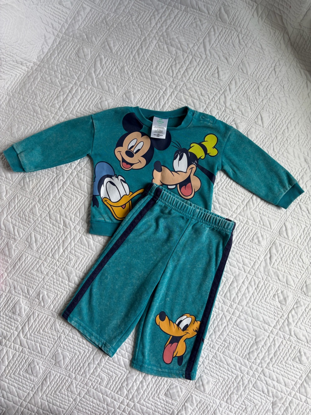 Disney Teal Mickey & Friends Two-Piece Matching Set